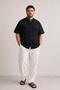 Plus Size Textured Notched Collar Short Sleeve Shirt - 2
