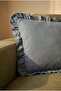 1 Piece Anthracite Ruffled Decorative Throw Pillow Cover 100% Cotton 45X45 cm - 5
