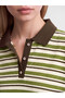 Two Mt Shop Quality Lcw Vision Green Interlock Striped Standard & Regular Long Sleeve Women's T-Shirt - 3