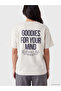 Two Mt Shop Quality Lcw Vision Gray Combed Cotton Printed Oversize Short Sleeve Women's T-Shirt - 4