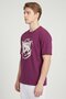 Men Relaxed Fit Short Sleeve Outdoor T-Shirt, Purple - 3
