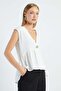 Single Button Ayrobin Fabric Vest - 5