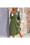 Women's A-line Long sleeve Midi Dress - 4
