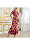 Women's Red Floral Dress - 3