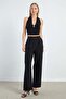 Stoned Waist Velcro Palazzo Trousers