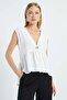 Single Button Ayrobin Fabric Vest - 2