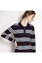Women's Dark Blue Striped Long sleeve Dress - 3