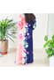 Women's Blue Pink Floral Long sleeve Maxi Dress - 4