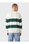 Ozmarka New Season Green Crew Neck Striped Men's Knitwear Sweater - 4