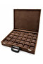 30-Piece Glassless Alcantara Brown Watch Box 37X48 cm – 30 Compartment Watch Organizer and Storage Box