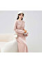 Women's Pink A-line Long sleeve Maxi Dress - 5