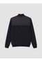 Ozmarka New Season Navy Blue Regular Fit Stand Collar Men's Knitwear Cardigan - 5