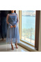 Women's Gray Midi Dress - 3