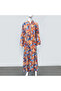 Women's Floral Standing collar Maxi Dress - 2