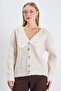 Lace-Up Baby Collar Buttoned Knitwear Cardigan