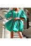 Women's Green Mini Dress - 5