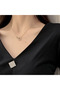 Women's Black V-neck Mini Dress - 4