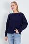 Crew Neck Knit Sweater with Bow Detail on the Back - 3
