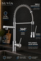 Industrial Kitchen Faucet Professional Spring Spiral Flexible Sink Tap with Dual Water Outlets - 3