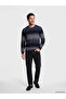Crew Neck Striped Men's Knit Sweater (W6) - 2