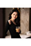 Women's Black Bodycon Midi Dress - 4