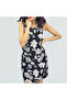 Women's Black Floral Sleeveless Dress - 8