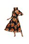Women's Multicolor Floral Three-quarter sleeve Dress - 4