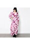 Women's Multicolor V-neck Long sleeve Maxi Dress - 6