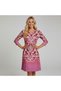 Women's Red Floral V-neck Long sleeve Midi Dress - 6