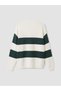Ozmarka New Season Green Crew Neck Striped Men's Knitwear Sweater - 7