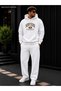 Men's New York Usa Printed Tracksuit Set / Round Neck Cotton Sweatshirt and Straight Leg Bottoms