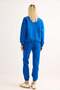 Women's Stripe Embroidered Three-Thread Tracksuit Set Cobalt blue - 6