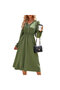 Women's A-line Long sleeve Midi Dress - 5
