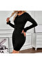 Women's Black Bodycon Dress - 8