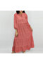 Women's Red A-line Maxi Dress - 7