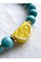 Turquoise Howlite and Glass Lemon Fruit Pendant - 3