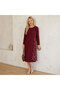 Women's Red Long sleeve Midi Dress - 3