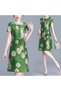 Women's Green Floral A-line Dress - 3