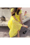 Women's Yellow Striped Maxi Dress - 2