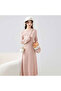 Women's Pink A-line Long sleeve Maxi Dress - 3