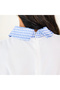 Women's White Blue Plaid Dress - 3