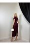 Women's Mürdüm Midi Bodycon High Neck Short Sleeve Shirred Detailed Dress - 4