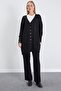 Jacquard V-Neck Buttoned Cardigan - 2