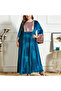 Women's Blue Long sleeve Maxi Dress - 6