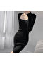 Women's Black Square neck Mini Dress - 2