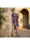 Women's Blue Floral Bodycon Long sleeve Mini Dress - 2