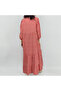Women's Red A-line Maxi Dress - 2
