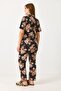 Women's Teddy Bear Printed Pajama Set Black - 5