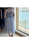 Women's Gray Midi Dress - 8