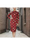 Women's Red Christmas Long sleeve Midi Dress - 4